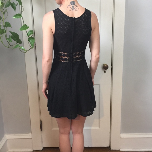 Free People Black Daisy Cage Skater Mini Dress - Picture 4 of 8